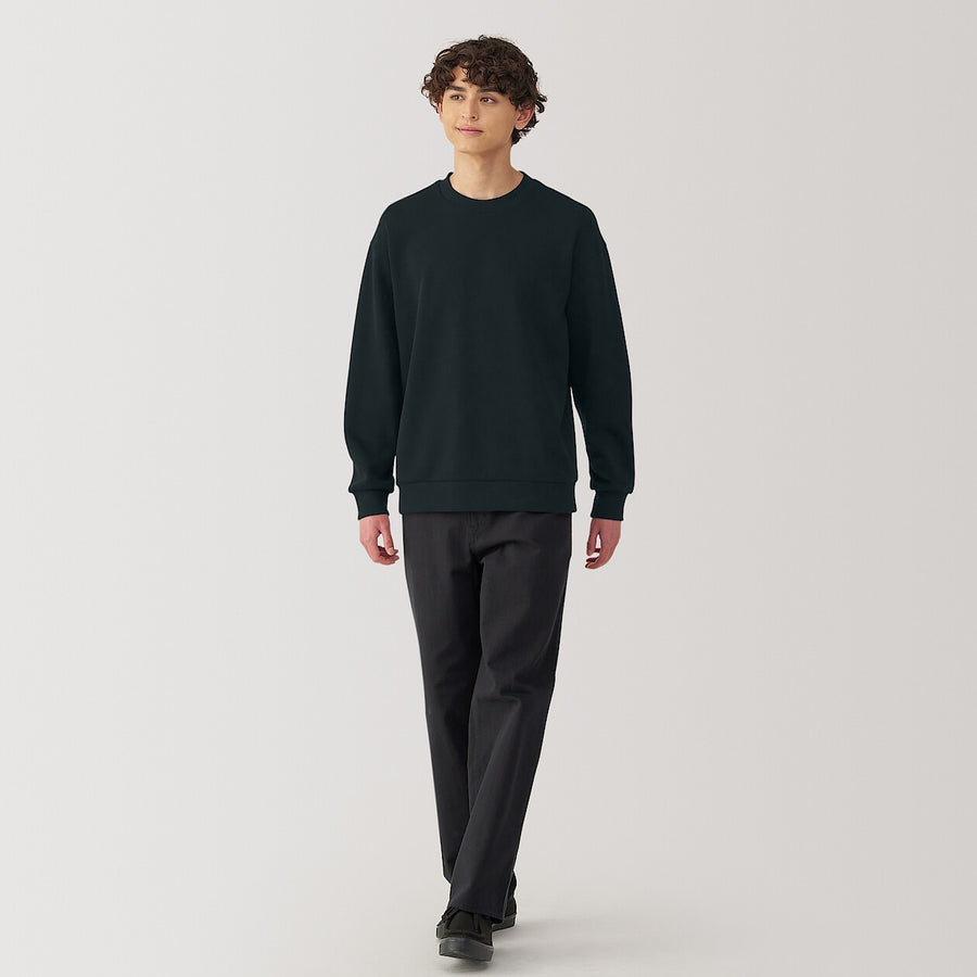 Men's Double knitted crew neck pullover Light greyXS
