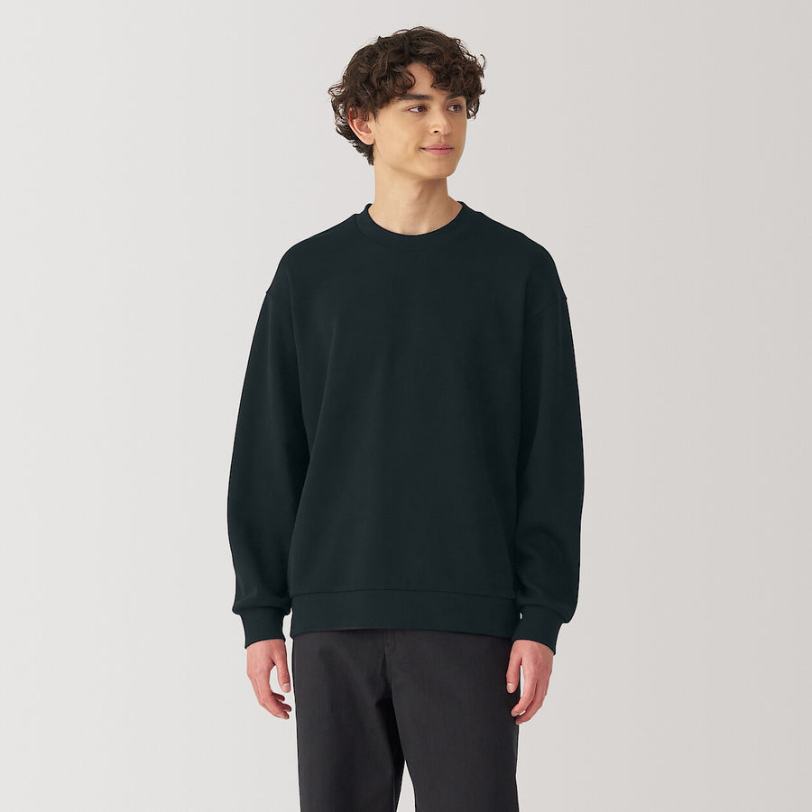Men's Double knitted crew neck pullover Light greyXS