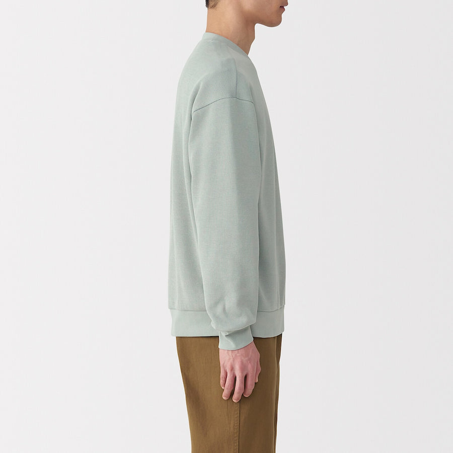 Men's Double knitted crew neck pullover Light greyXS