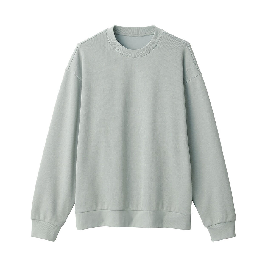 Men's Double knitted crew neck pullover Light greyXS