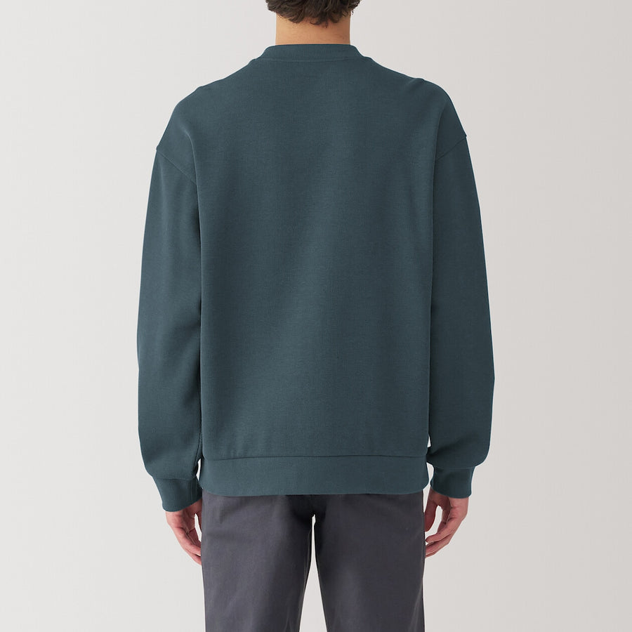 Men's Double knitted crew neck pullover Light greyXS