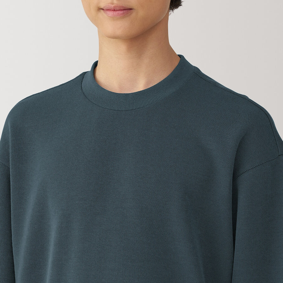 Men's Double knitted crew neck pullover Light greyXS