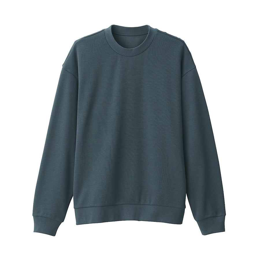 Men's Double knitted crew neck pullover Light greyXS