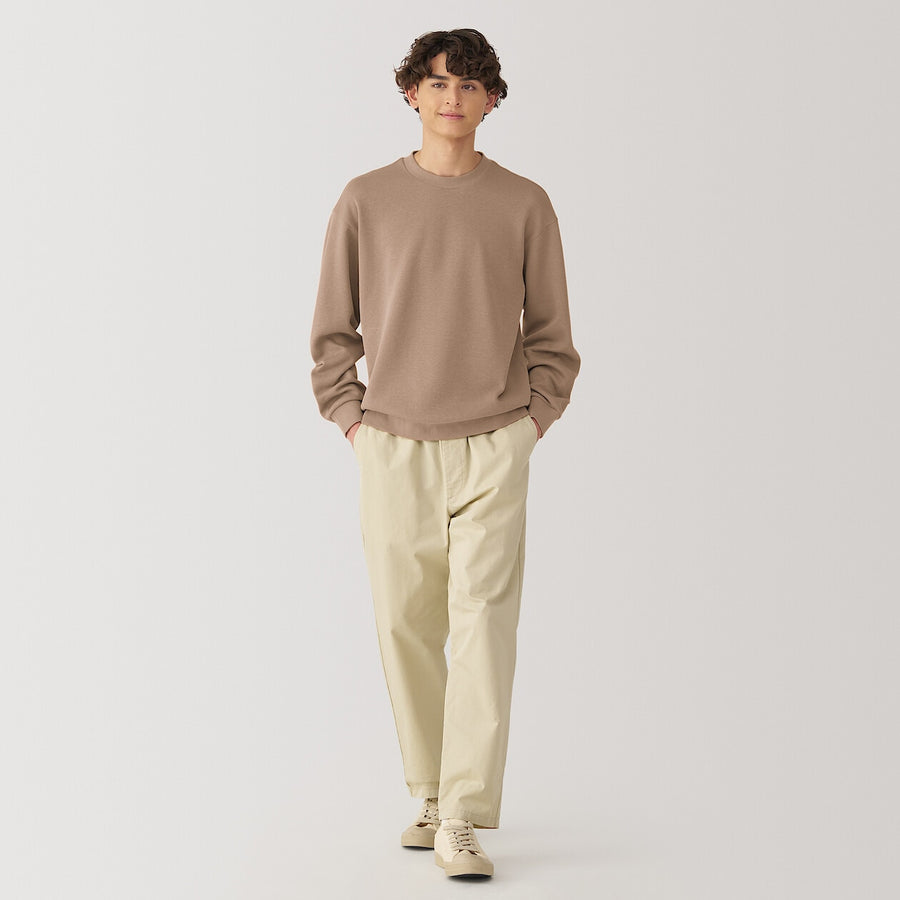 Men's Double knitted crew neck pullover Light greyXS
