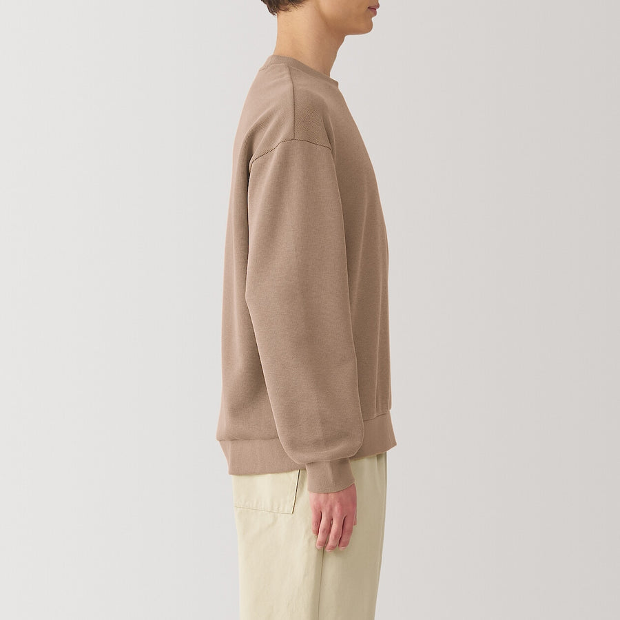 Men's Double knitted crew neck pullover Light greyXS