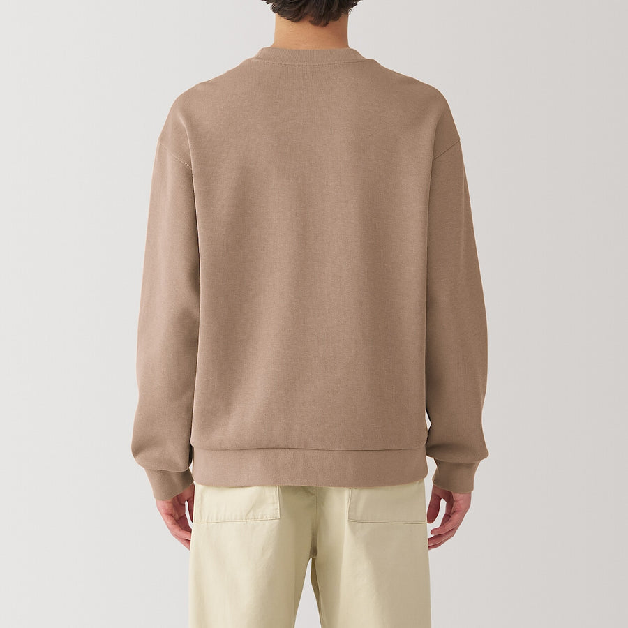 Men's Double knitted crew neck pullover Light greyXS