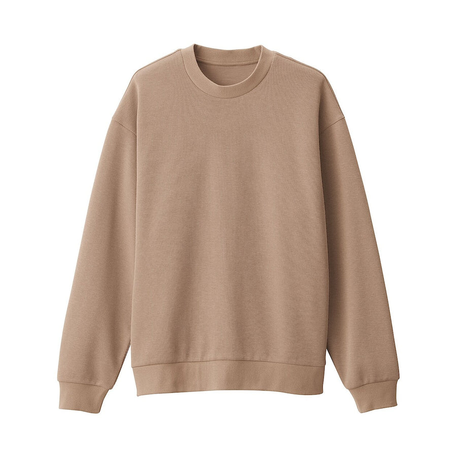 Men's Double knitted crew neck pullover Light greyXS
