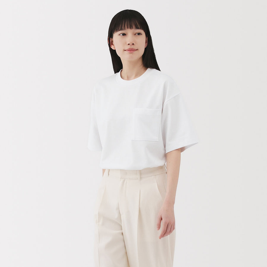 M's Cool touch wide-fit S/Slv T-shirtWhiteXS