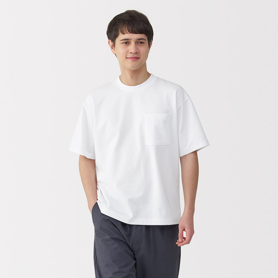 M's Cool touch wide-fit S/Slv T-shirtWhiteXS