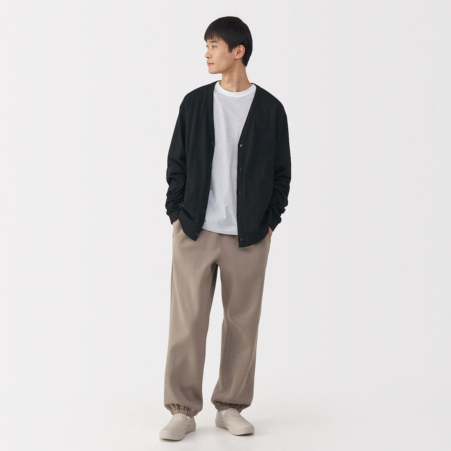 M's Washed jersey V neck cardigan(OS) Light greyXS