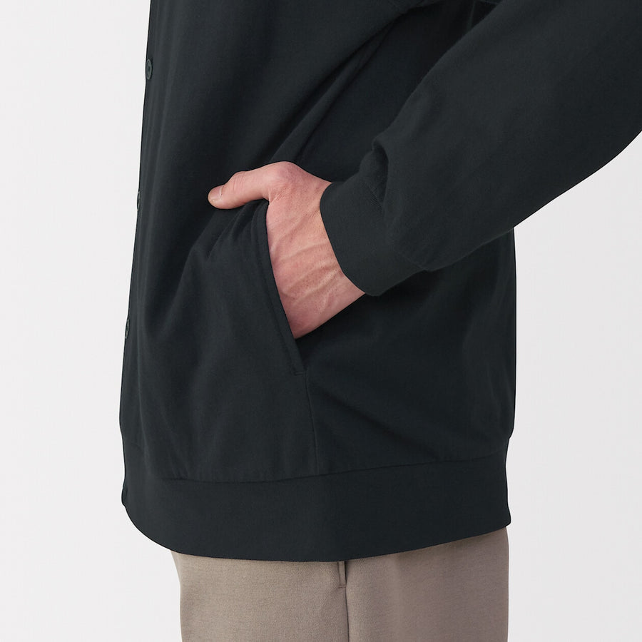 M's Washed jersey V neck cardigan(OS) Light greyXS