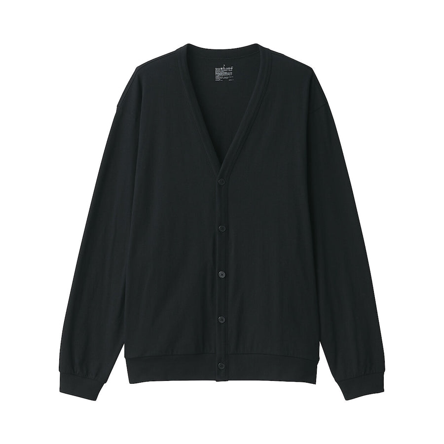 M's Washed jersey V neck cardigan(OS) Light greyXS