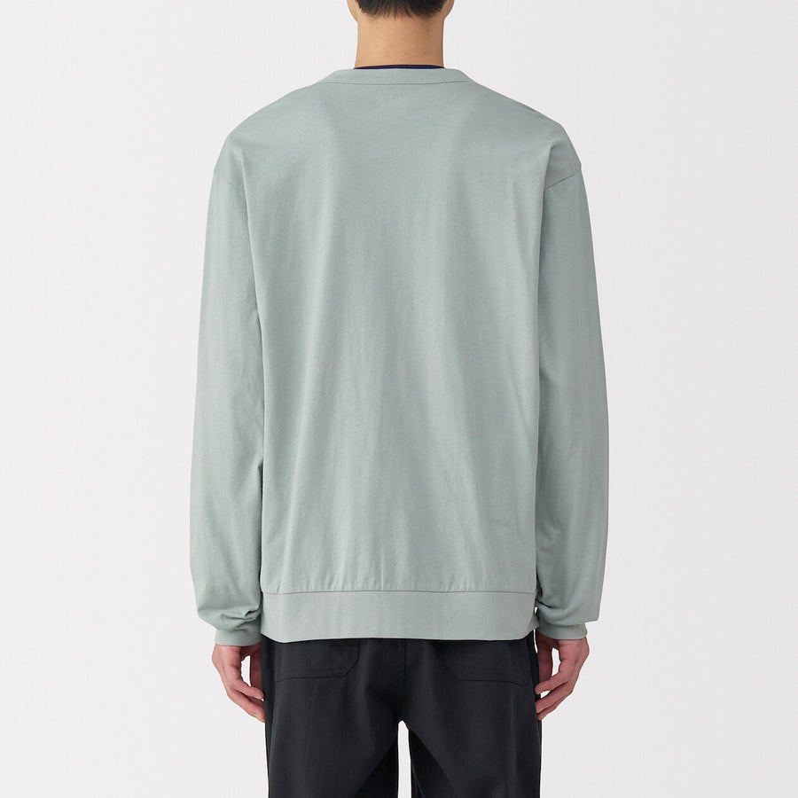M's Washed jersey V neck cardigan(OS) Light greyXS