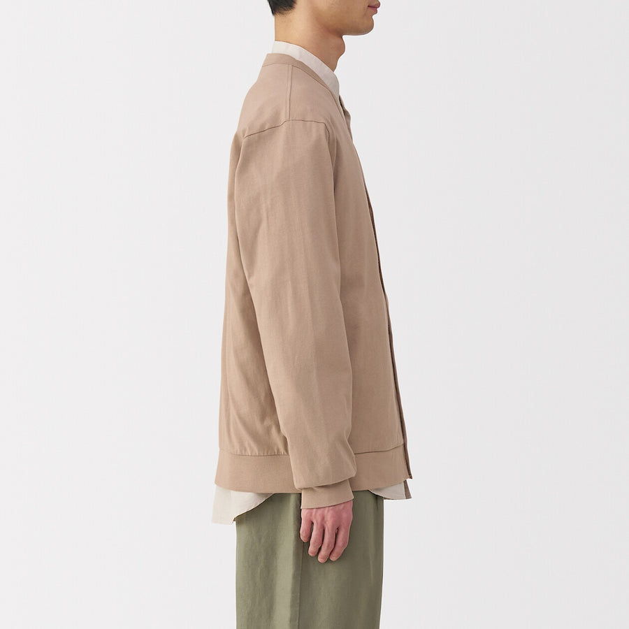 M's Washed jersey V neck cardigan(OS) Light greyXS