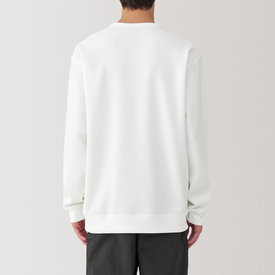 M's UV protection quick dry waffle crewneck LS TeeOff whtXS