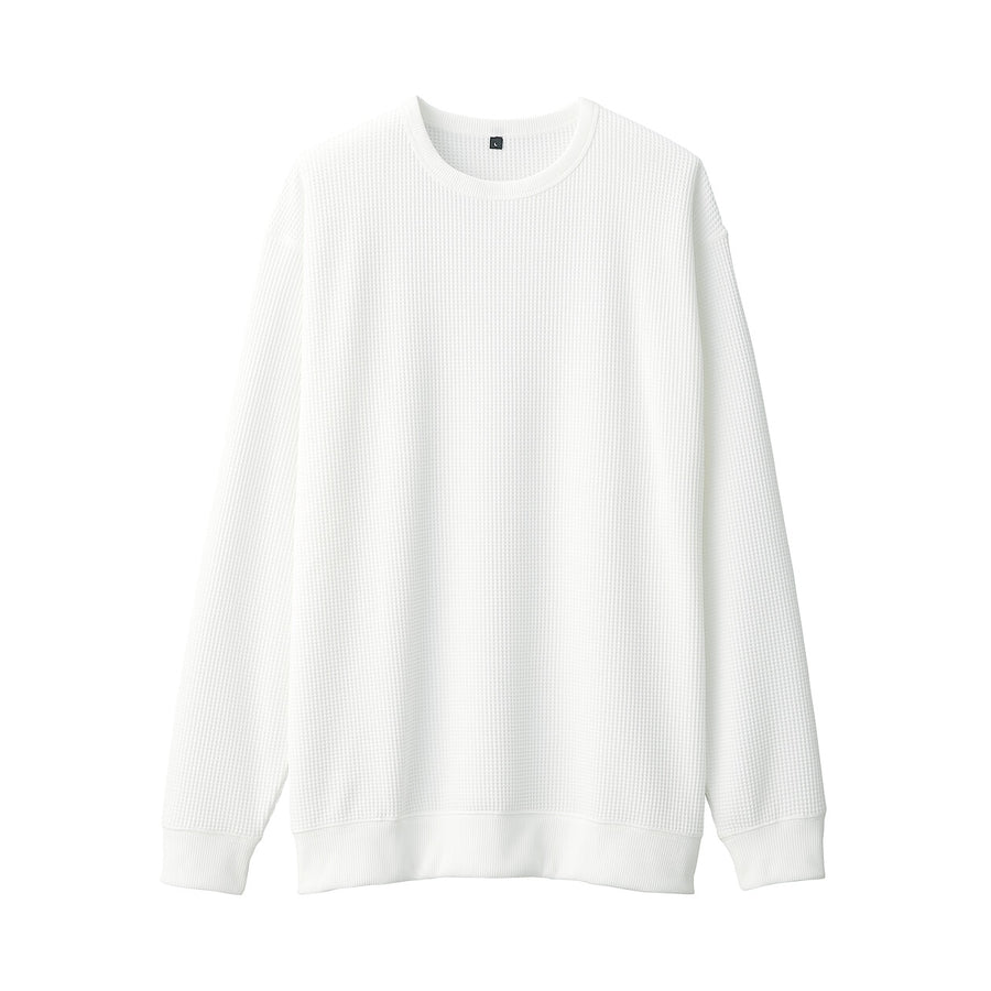 M's UV protection quick dry waffle crewneck LS TeeOff whtXS