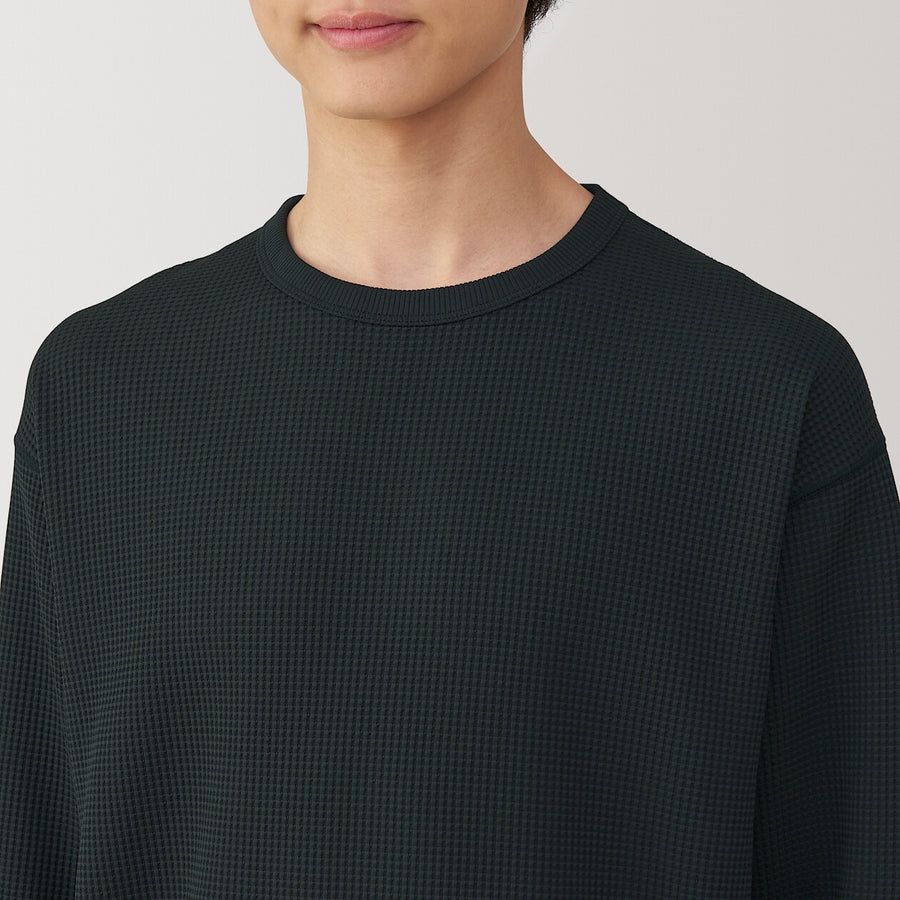 M's UV protection quick dry waffle crewneck LS TeeOff whtXS