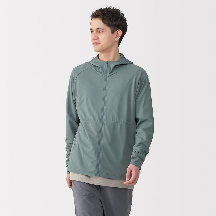M's UV protection quick dry pocketable zip up hoodieL greyXS