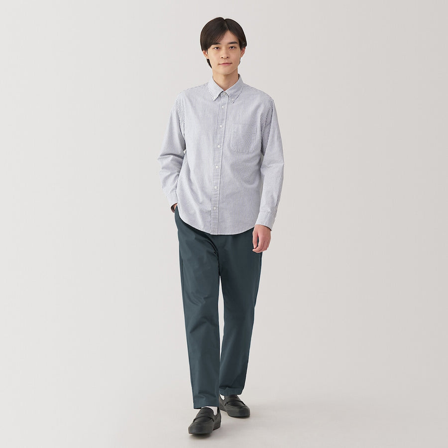 M's Washed cotton easy pants Charcoal greyXS