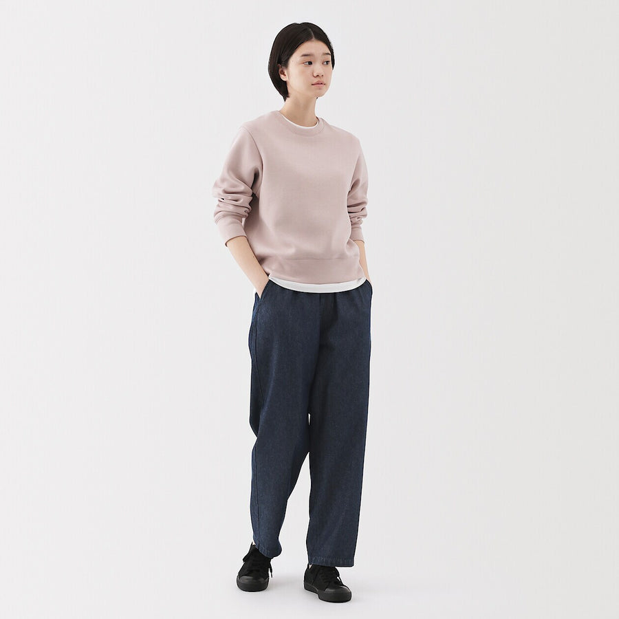 Washed Denim Easy Tapered Pants