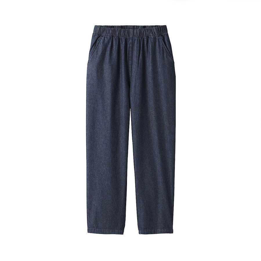 Washed Denim Easy Tapered Pants