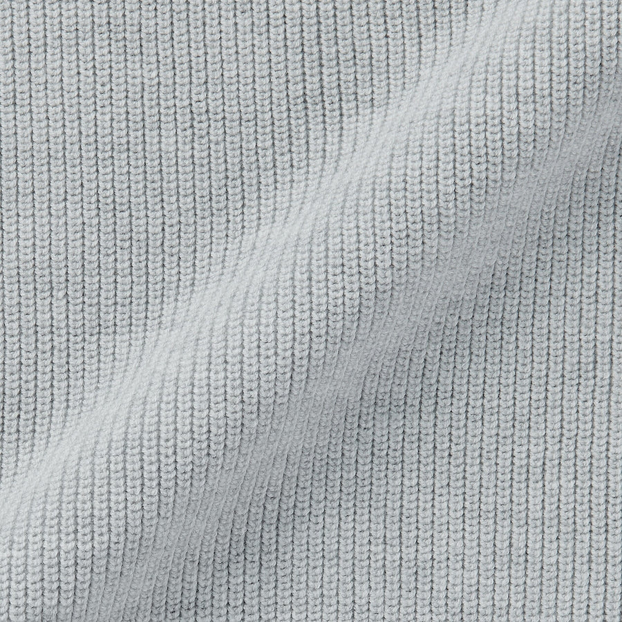 M's Washable ribbed crew neck sweater GreyXS