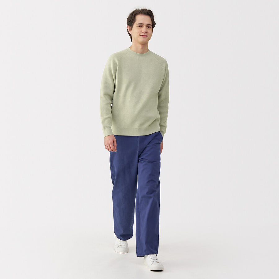 M's Washable ribbed crew neck sweater GreyXS
