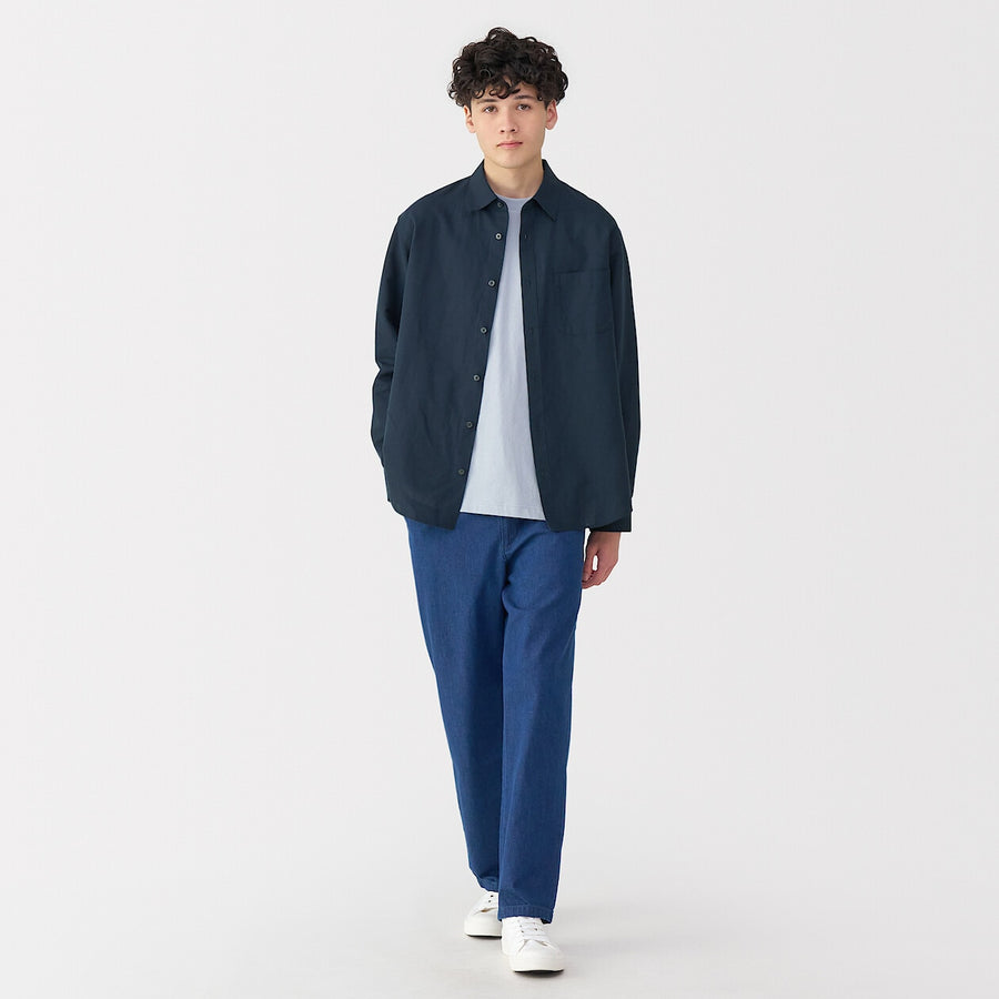 M's Hemp cotton L/Slv shirt WhiteXS