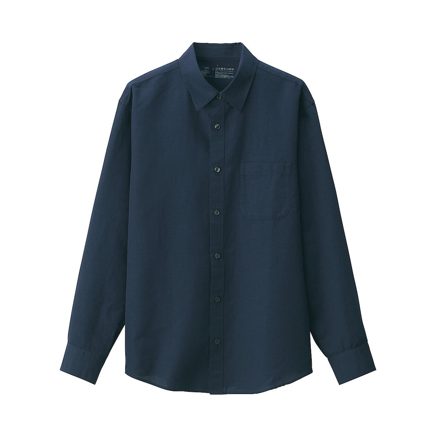M's Hemp cotton L/Slv shirt WhiteXS