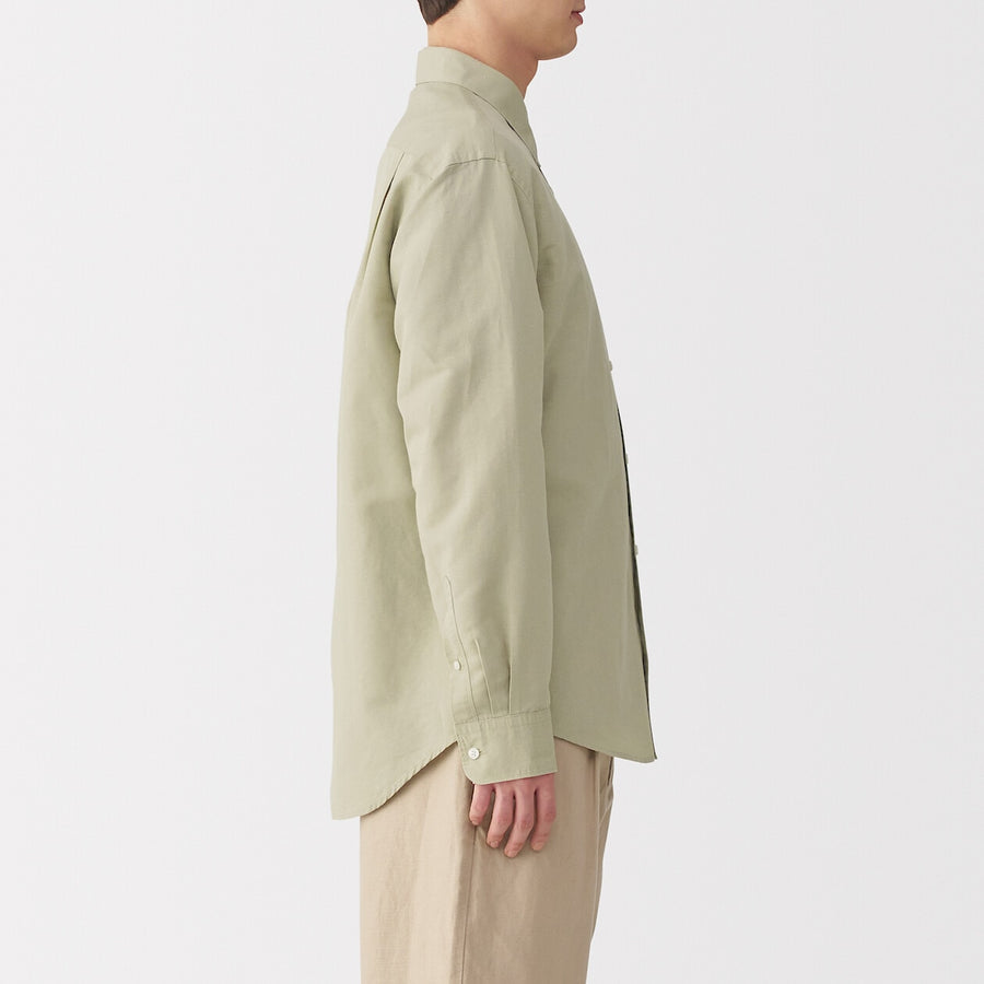 M's Hemp cotton L/Slv shirt WhiteXS
