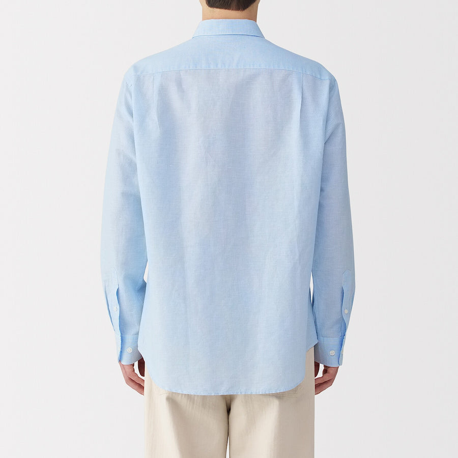 M's Hemp cotton L/Slv shirt WhiteXS