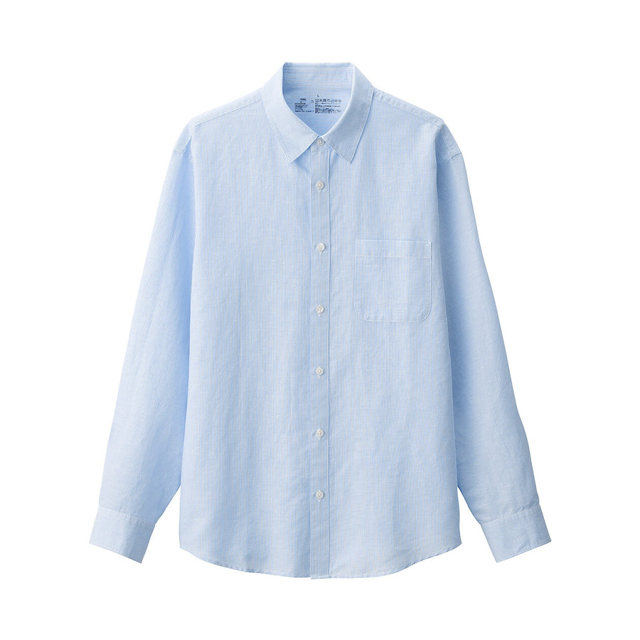 M's Hemp cotton L/Slv shirt WhiteXS