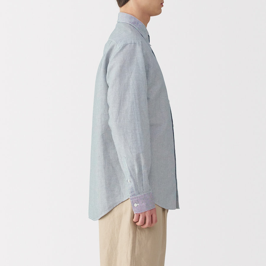 M's Hemp cotton L/Slv shirt WhiteXS