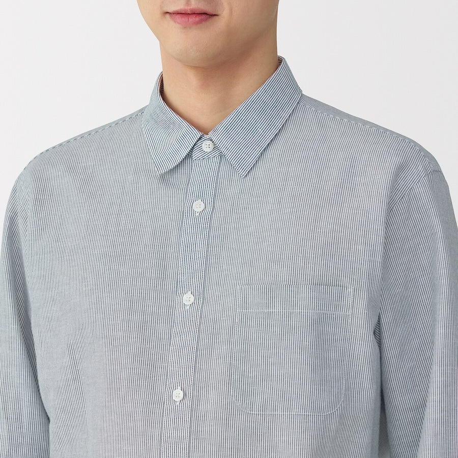 M's Hemp cotton L/Slv shirt WhiteXS