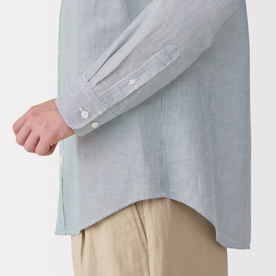 M's Hemp cotton L/Slv shirt WhiteXS