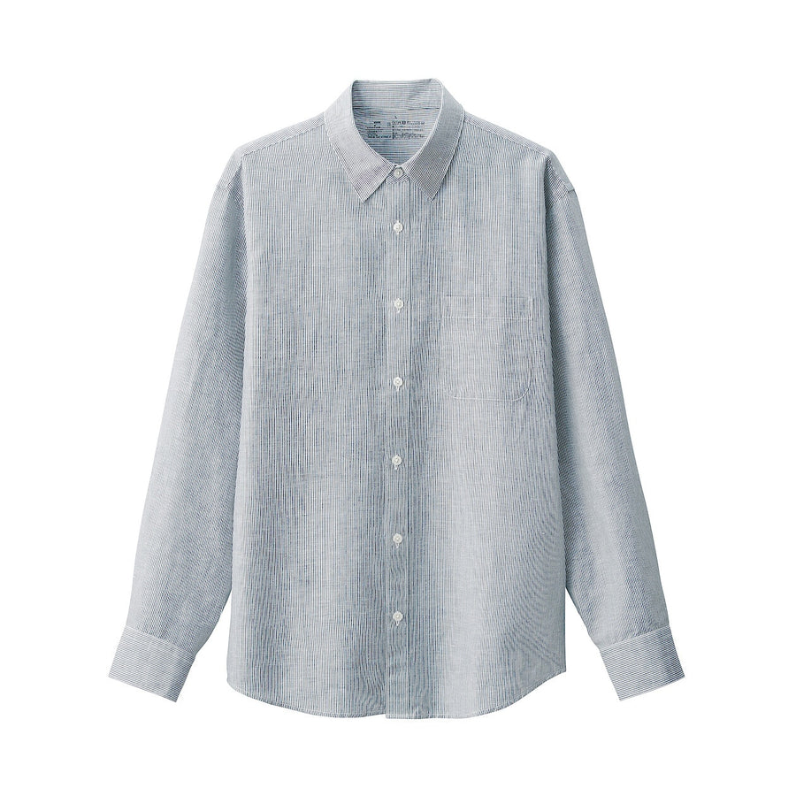 M's Hemp cotton L/Slv shirt WhiteXS