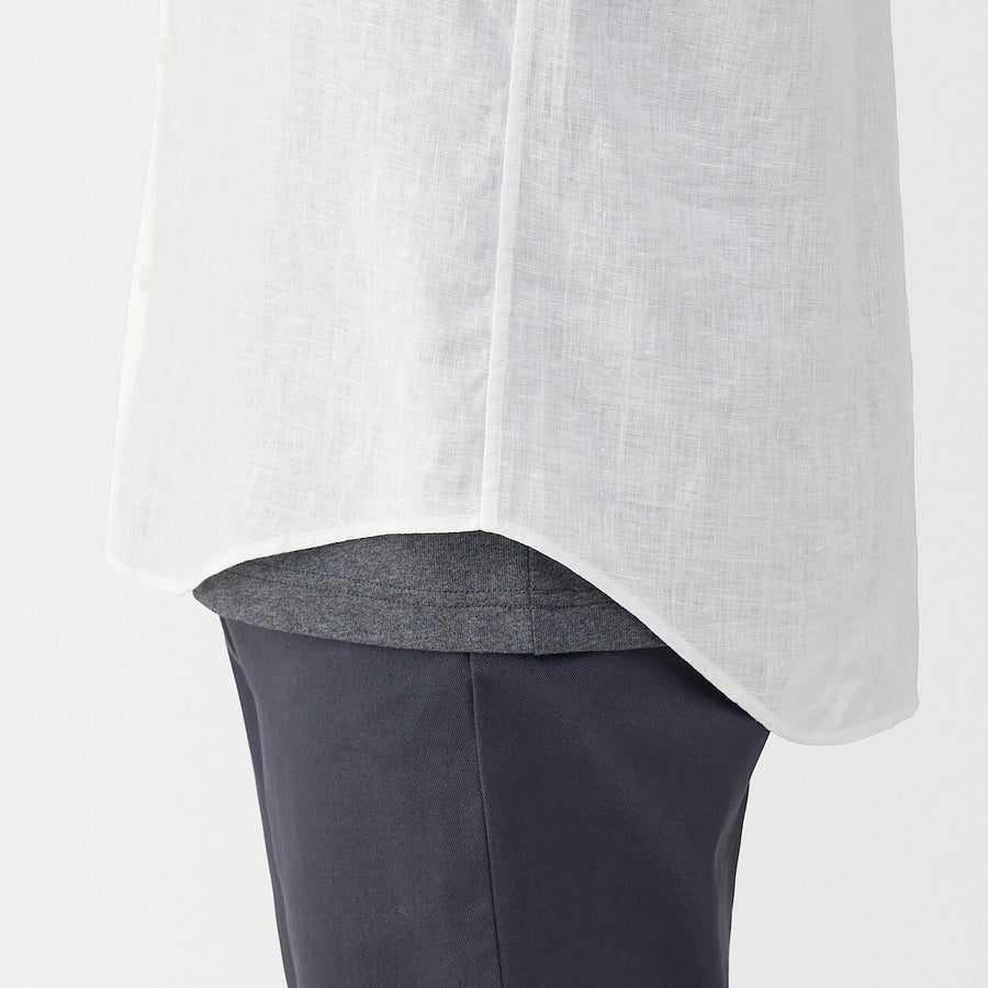 M's Washed linen S/Slv shirt WhiteXS