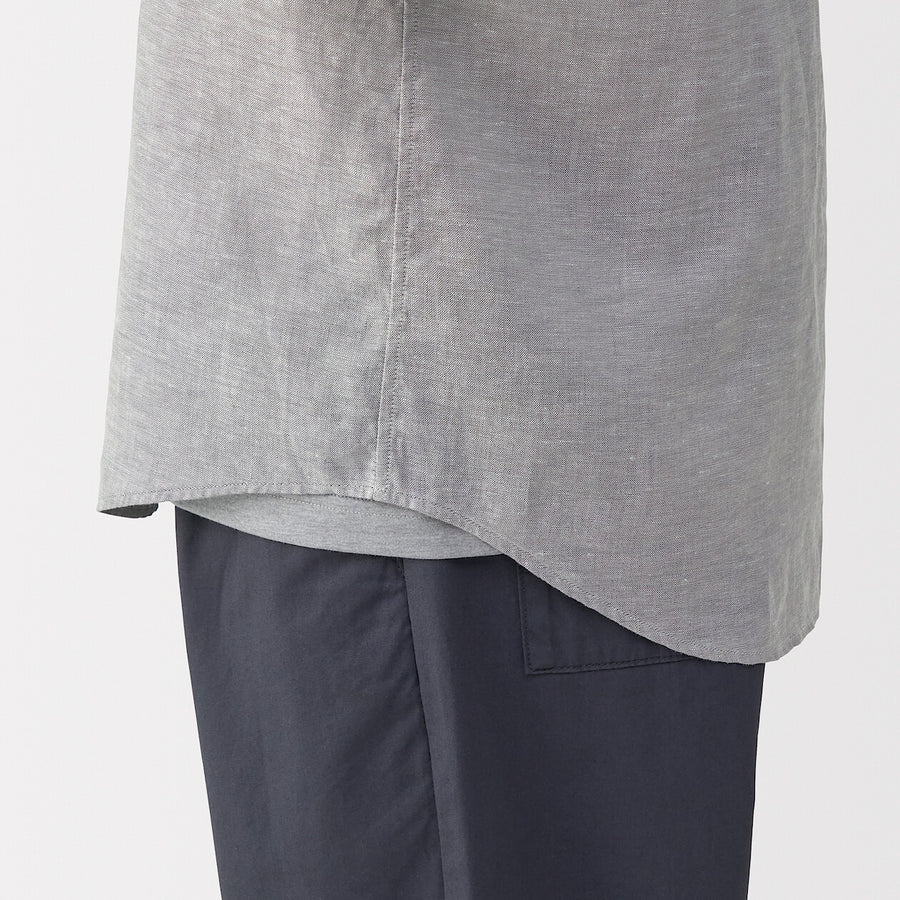 M's Washed linen S/Slv shirt WhiteXS
