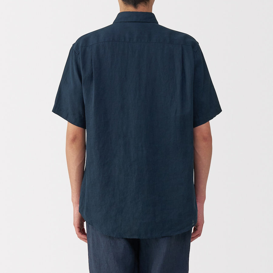 M's Washed linen S/Slv shirt WhiteXS
