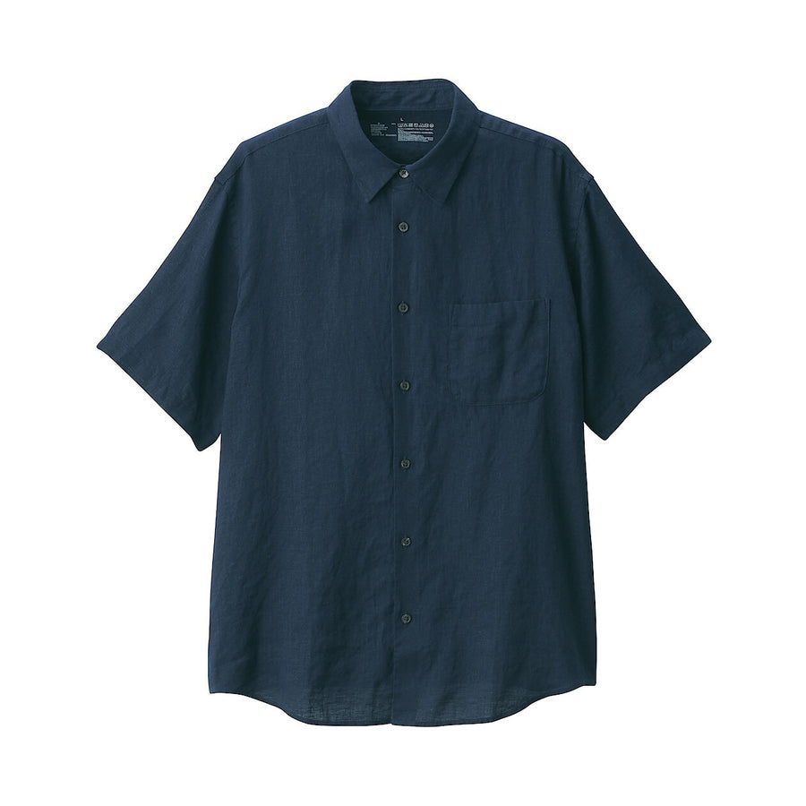 M's Washed linen S/Slv shirt WhiteXS