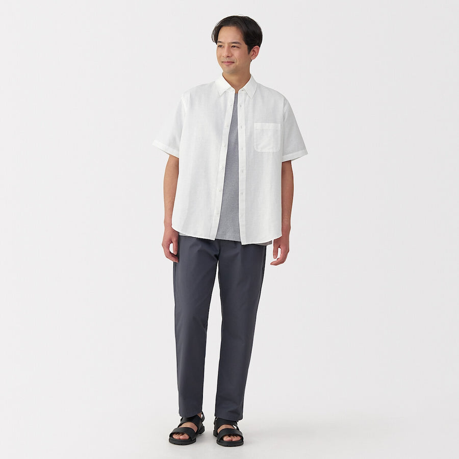 M's Hemp cotton S/Slv shirt WhiteXS