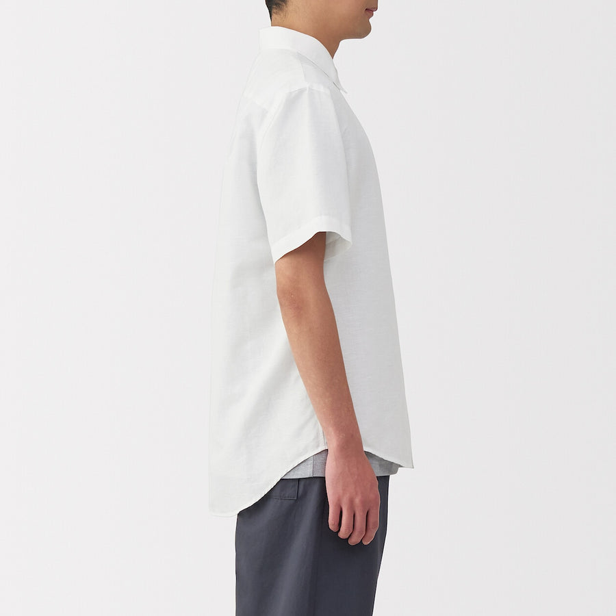 M's Hemp cotton S/Slv shirt WhiteXS