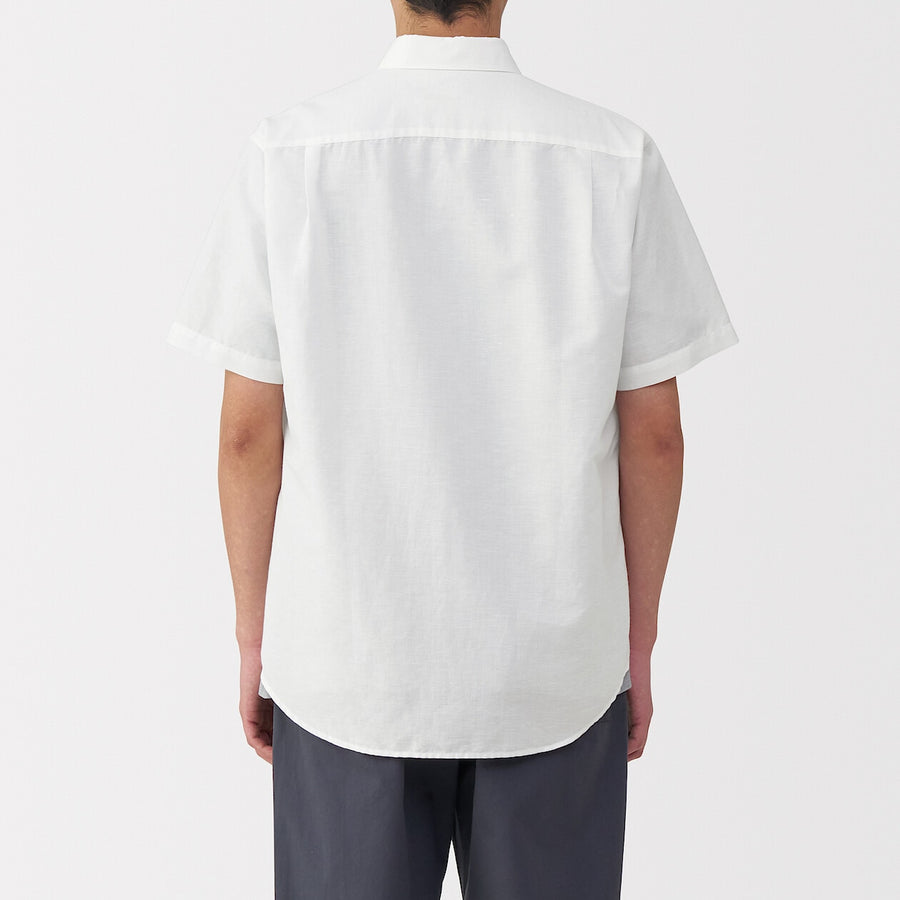 M's Hemp cotton S/Slv shirt WhiteXS