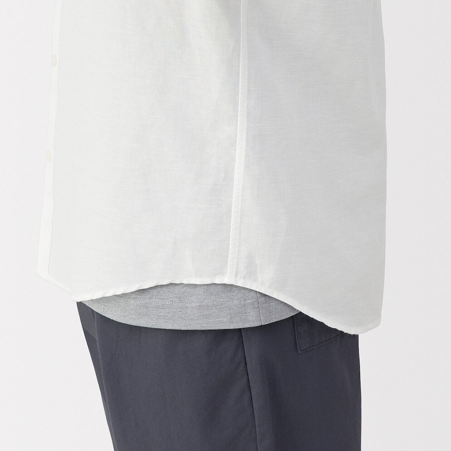 M's Hemp cotton S/Slv shirt WhiteXS