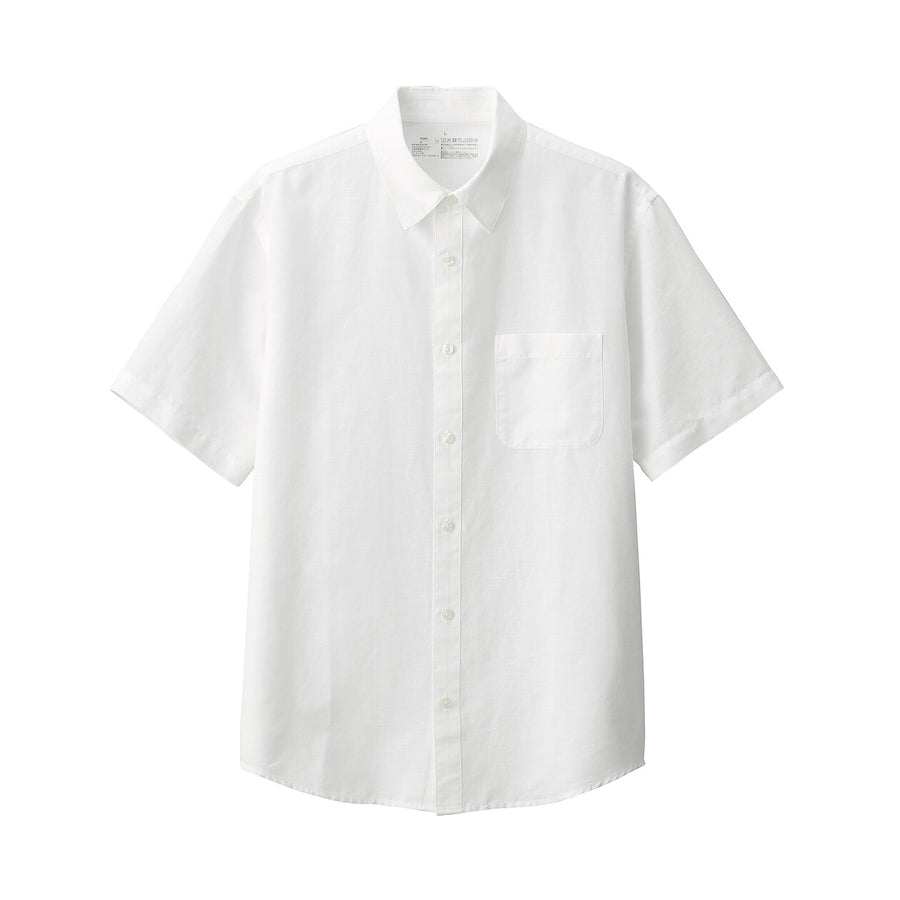 M's Hemp cotton S/Slv shirt WhiteXS