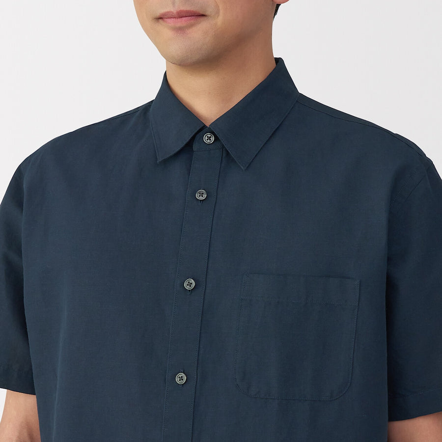 M's Hemp cotton S/Slv shirt WhiteXS