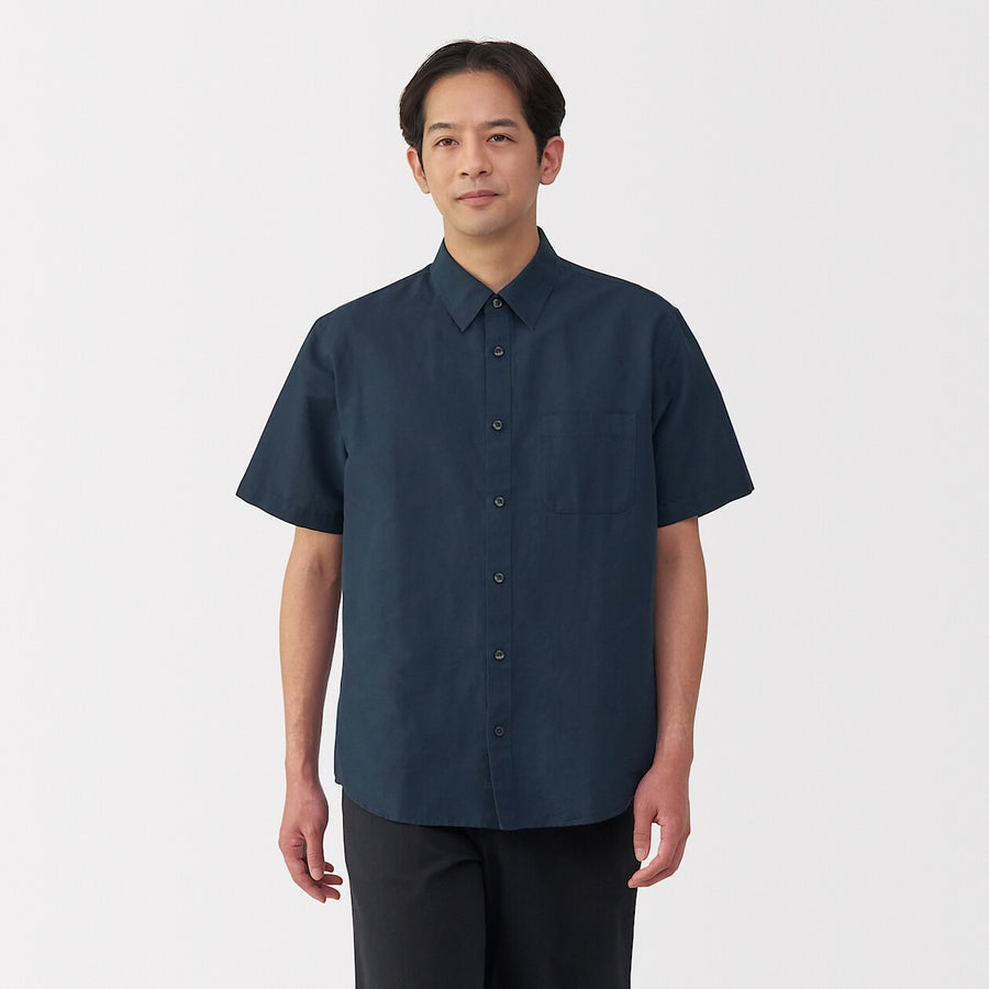 M's Hemp cotton S/Slv shirt WhiteXS