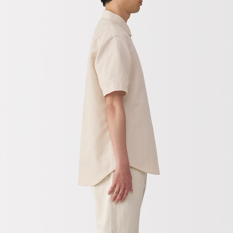 M's Hemp cotton S/Slv shirt WhiteXS