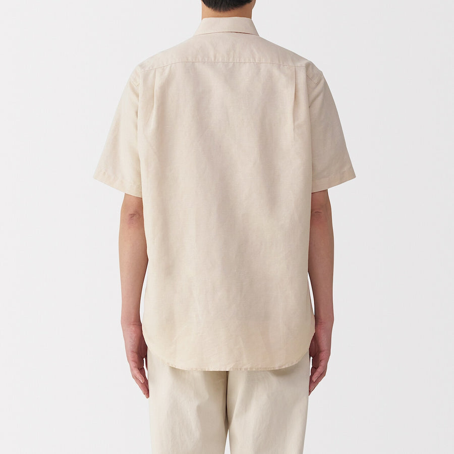 M's Hemp cotton S/Slv shirt WhiteXS