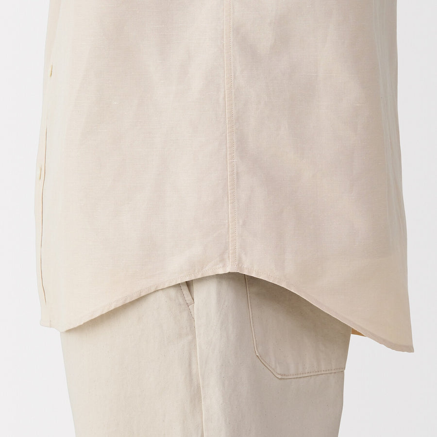 M's Hemp cotton S/Slv shirt WhiteXS